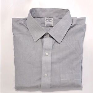 Brooks Brothers Regent Men's 17-33 Blue & White Check Button Down Dress Shirt